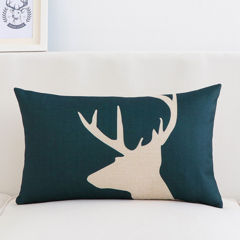 Κάλυμμα μαξιλαριού λινό Geometric Elk Design για Καναπέ Μοντέρνα Nordic Μαξιλαροθήκη σαλονιού 30X50cm Καλύμματα μαξιλαριού μέσης Διακόσμηση σπιτιού