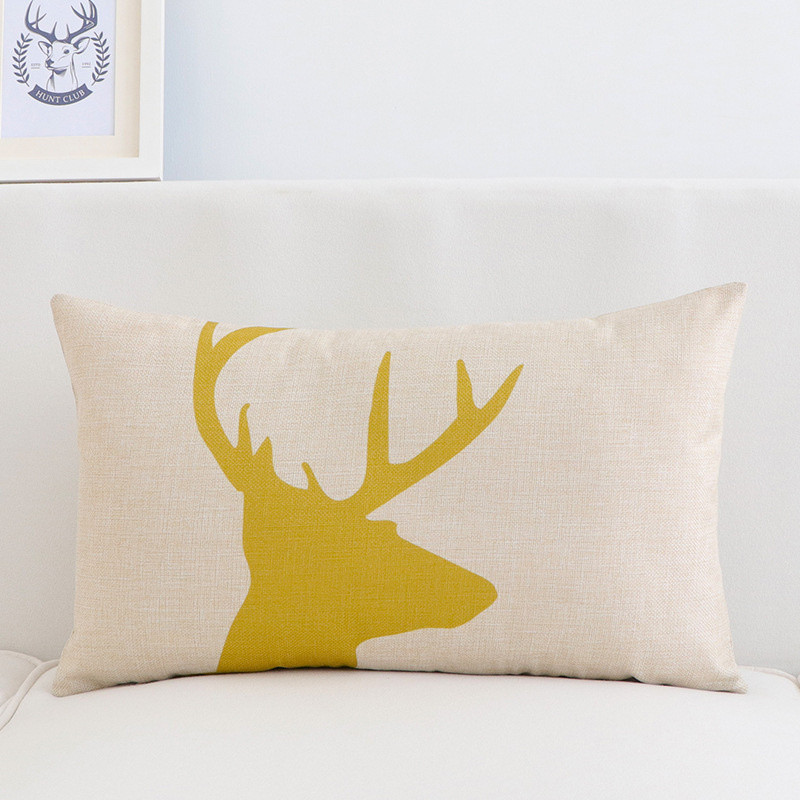 Κάλυμμα μαξιλαριού λινό Geometric Elk Design για Καναπέ Μοντέρνα Nordic Μαξιλαροθήκη σαλονιού 30X50cm Καλύμματα μαξιλαριού μέσης Διακόσμηση σπιτιού