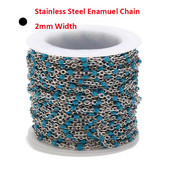 2 mm szélességű Art Design láncleletek rozsdamentes acél többszínű zománcozott láncok nyaklánc karkötő bokalánc ékszerkészítéshez