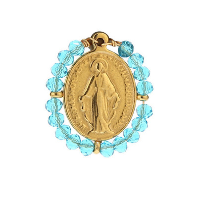 4 kom Ručno izrađene kristalne perle od nehrđajućeg čelika Zlatna medalja Religiozni Maria Privjesci za žene Ogrlica DIY komponente