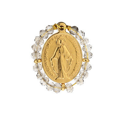 4 kom Ručno izrađene kristalne perle od nehrđajućeg čelika Zlatna medalja Religiozni Maria Privjesci za žene Ogrlica DIY komponente