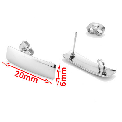 20 komada okruglih šipki od nehrđajućeg čelika Bazni konektori za naušnice 8 mm/10 mm/12 mm za dodatke za DIY izradu