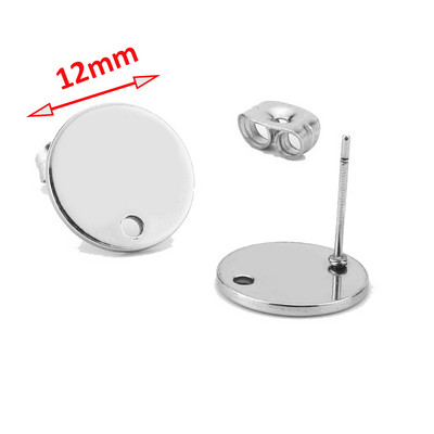 20 komada okruglih šipki od nehrđajućeg čelika Bazni konektori za naušnice 8 mm/10 mm/12 mm za dodatke za DIY izradu