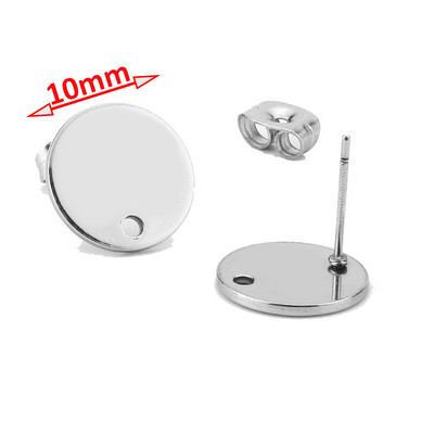 20 komada okruglih šipki od nehrđajućeg čelika Bazni konektori za naušnice 8 mm/10 mm/12 mm za dodatke za DIY izradu