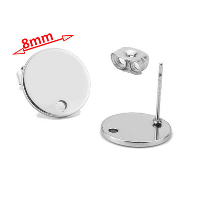 20 komada okruglih šipki od nehrđajućeg čelika Bazni konektori za naušnice 8 mm/10 mm/12 mm za dodatke za DIY izradu