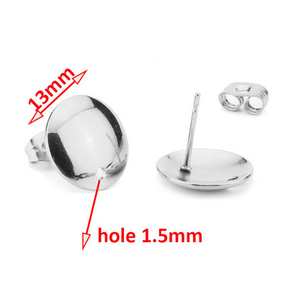 20 komada okruglih šipki od nehrđajućeg čelika Bazni konektori za naušnice 8 mm/10 mm/12 mm za dodatke za DIY izradu