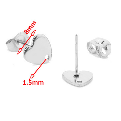 20 komada okruglih šipki od nehrđajućeg čelika Bazni konektori za naušnice 8 mm/10 mm/12 mm za dodatke za DIY izradu