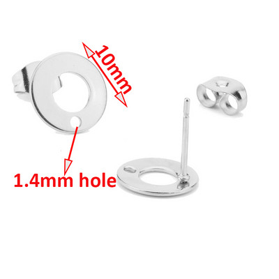 20 komada okruglih šipki od nehrđajućeg čelika Bazni konektori za naušnice 8 mm/10 mm/12 mm za dodatke za DIY izradu