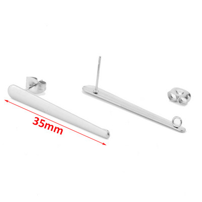 20 komada okruglih šipki od nehrđajućeg čelika Bazni konektori za naušnice 8 mm/10 mm/12 mm za dodatke za DIY izradu