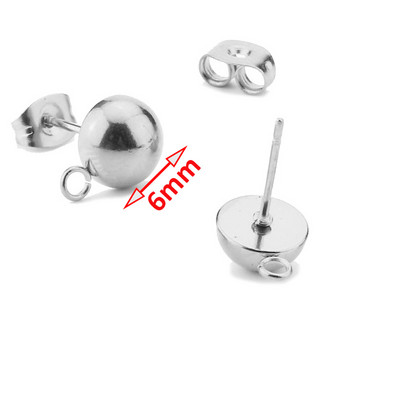 20 komada okruglih šipki od nehrđajućeg čelika Bazni konektori za naušnice 8 mm/10 mm/12 mm za dodatke za DIY izradu