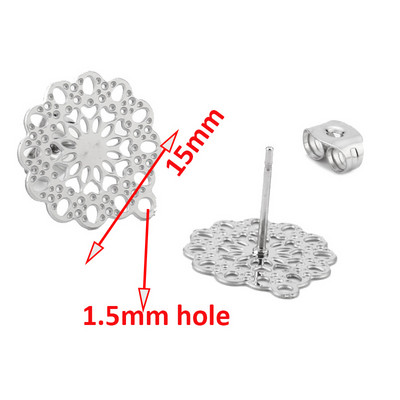 20 komada okruglih šipki od nehrđajućeg čelika Bazni konektori za naušnice 8 mm/10 mm/12 mm za dodatke za DIY izradu