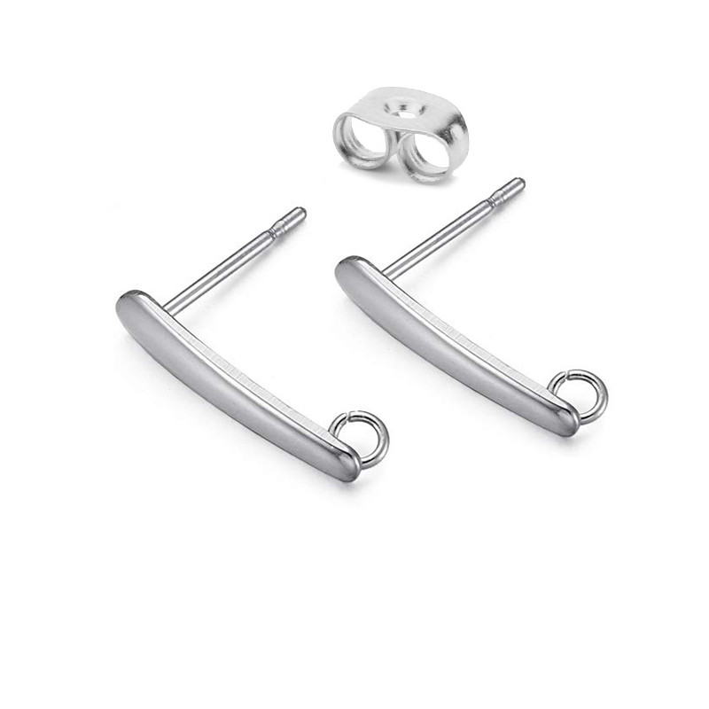 20 komada okruglih šipki od nehrđajućeg čelika Bazni konektori za naušnice 8 mm/10 mm/12 mm za dodatke za DIY izradu