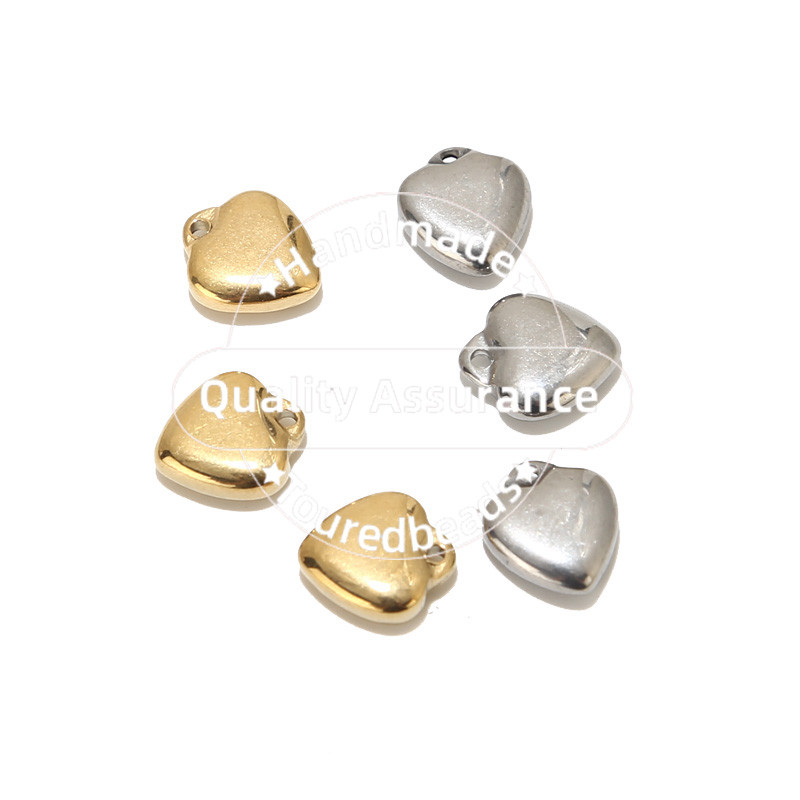 10 komada nehrđajućeg čelika od 10 mm ružičastog zlata od punog srca šarm perle za DIY žene ljubavne ogrlice narukvice