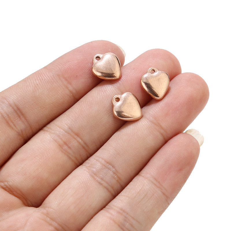 10 komada Puni privjesak u obliku srca od nehrđajućeg čelika 10 mm privjesci u obliku srca za DIY ljubavne ogrlice Narukvice Naušnice privjesci