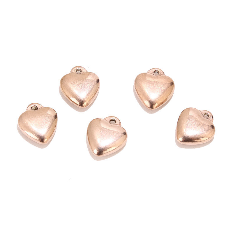 10 komada Puni privjesak u obliku srca od nehrđajućeg čelika 10 mm privjesci u obliku srca za DIY ljubavne ogrlice Narukvice Naušnice privjesci