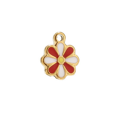 5 komada višebojnih emajliranih privjesaka od nehrđajućeg čelika, cvijeta, zlatnih mini perli s tratinčicama, visećih privjesaka za dodatke za izradu nakita