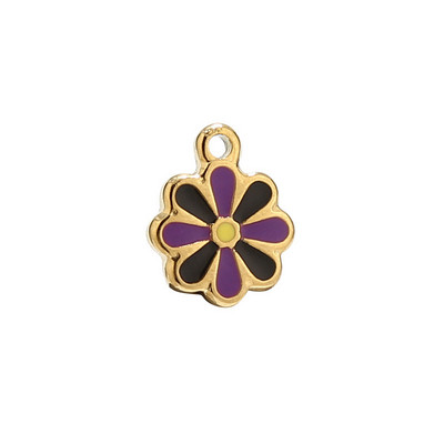 5 komada višebojnih emajliranih privjesaka od nehrđajućeg čelika, cvijeta, zlatnih mini perli s tratinčicama, visećih privjesaka za dodatke za izradu nakita