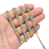 2 stope emajlirani mjedeni Chevron lanac 6 MM pozlaćeni lančići sa strelicama za gležanj Ogrlica Narukvica Izrada nakita Nalazi