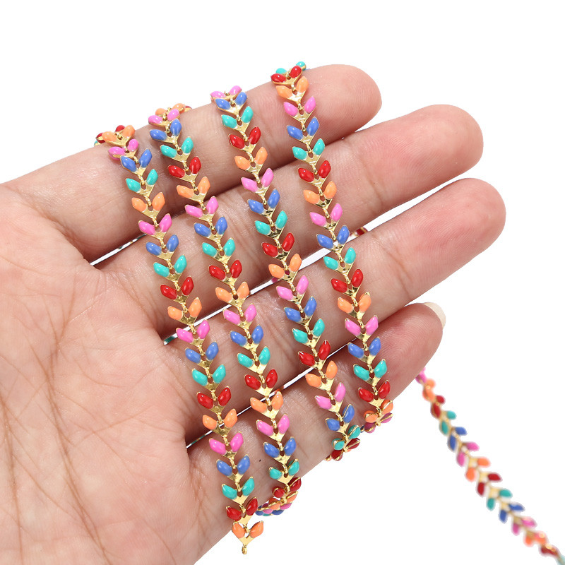 2 stope emajlirani mjedeni Chevron lanac 6 MM pozlaćeni lančići sa strelicama za gležanj Ogrlica Narukvica Izrada nakita Nalazi