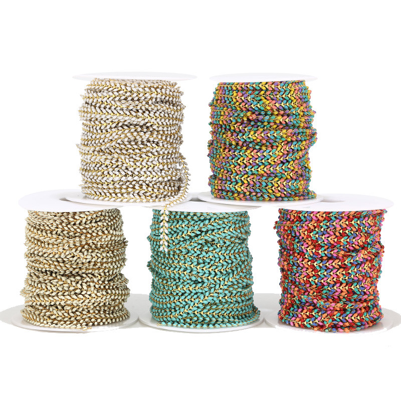 2 stope emajlirani mjedeni Chevron lanac 6 MM pozlaćeni lančići sa strelicama za gležanj Ogrlica Narukvica Izrada nakita Nalazi