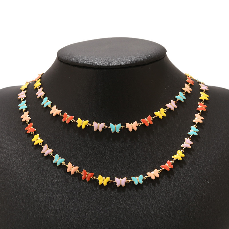 1M višebojni emajlirani lančići s leptirima od nehrđajućeg čelika za žene Ogrlica Narukvica Izrada bez nikla