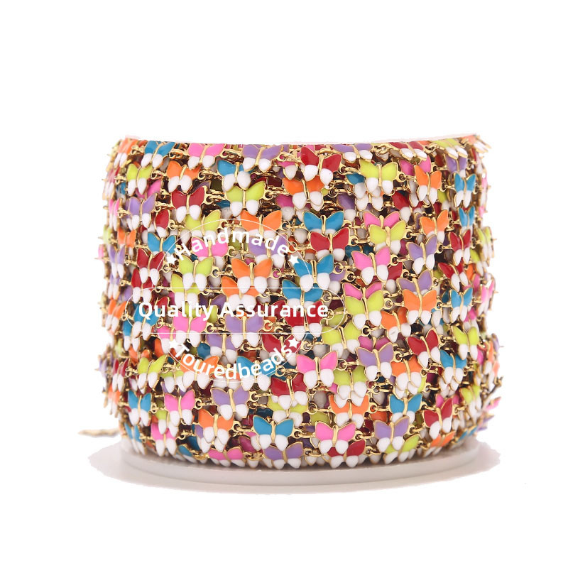 1M višebojni emajlirani lančići s leptirima od nehrđajućeg čelika za žene Ogrlica Narukvica Izrada bez nikla