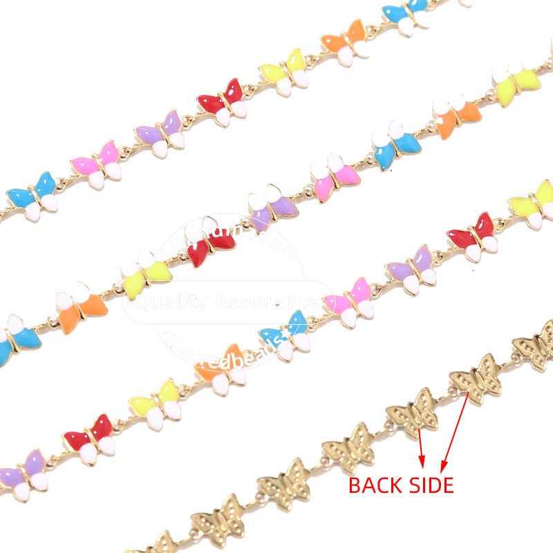 1M višebojni emajlirani lančići s leptirima od nehrđajućeg čelika za žene Ogrlica Narukvica Izrada bez nikla