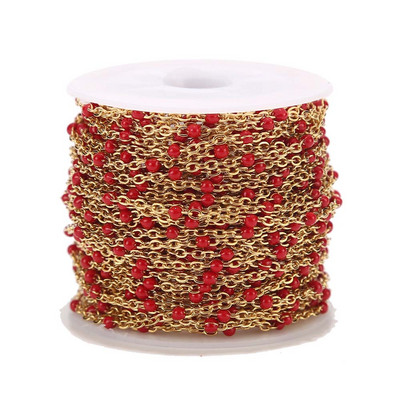 1 metar 2 mm širine od emajla od nehrđajućeg čelika Pozlaćeni lančići za kablove s perlama za DIY ogrlicu Izrada nakita