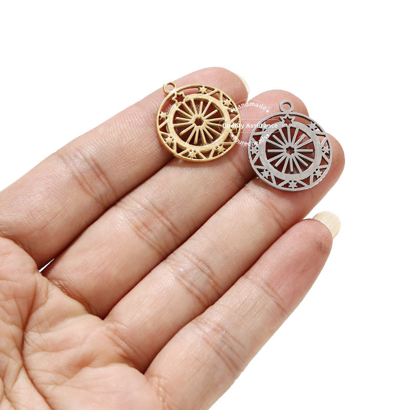 5 KOM. Zlatni šuplji kompas privjesci od nehrđajućeg čelika 20 mm zvjezdani privjesci za izradu ogrlica