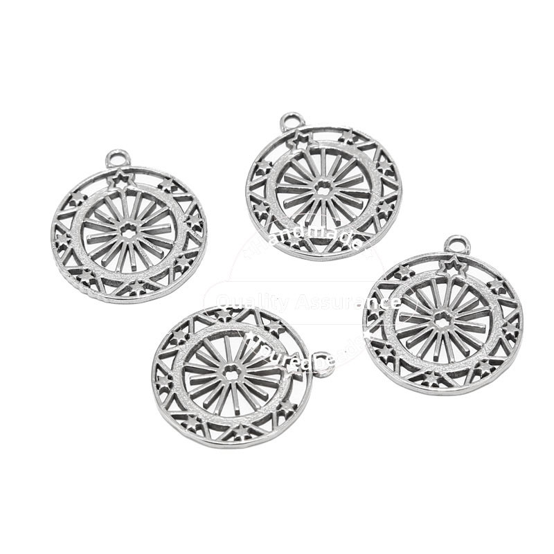 5 KOM. Zlatni šuplji kompas privjesci od nehrđajućeg čelika 20 mm zvjezdani privjesci za izradu ogrlica