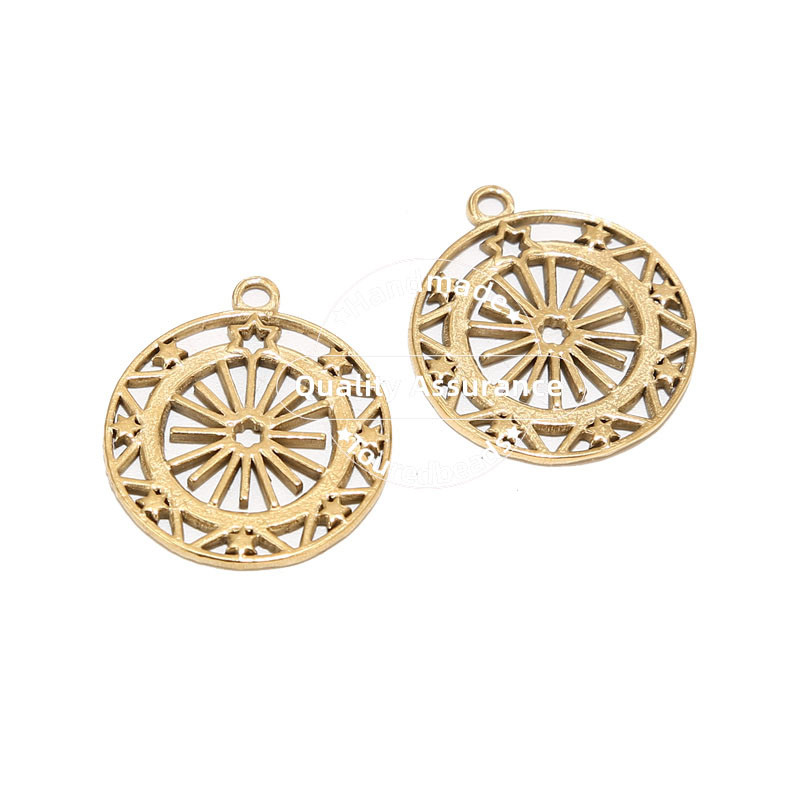 5 KOM. Zlatni šuplji kompas privjesci od nehrđajućeg čelika 20 mm zvjezdani privjesci za izradu ogrlica