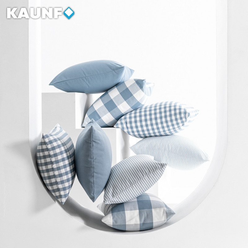 Ruuduline triibuline polüester puuvillane lõuend padjakate padjapüür Helesinine tooldiivan Kodusisustus viskepadja kate 30x50/45x45