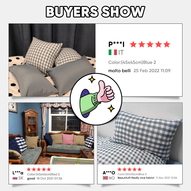 Ruuduline triibuline polüester puuvillane lõuend padjakate padjapüür Helesinine tooldiivan Kodusisustus viskepadja kate 30x50/45x45