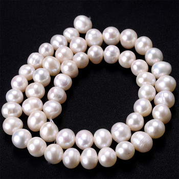 Естествени сладководни култивирани перли AA+ Бяла овална перла, щанцована насипно дистанционно мънисто за изработка на бижута Направи си сам Колие Гривна 4-12 mm