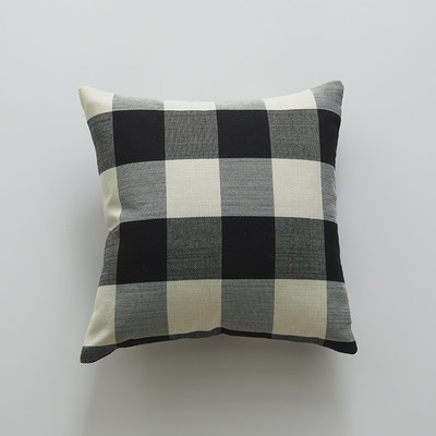 Karirana jastučnica Navlaka za jastuk Ukrasne karirane navlake Nordijska jastučnica 45x45 Kvadratna crno-plava jastučnica Uređenje doma