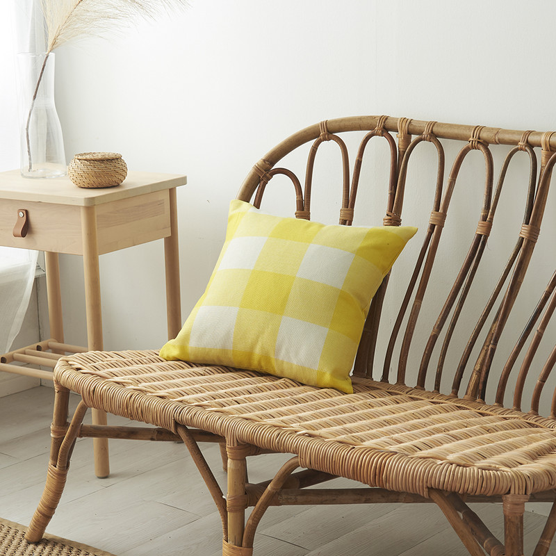 Karirana jastučnica Navlaka za jastuk Ukrasne karirane navlake Nordijska jastučnica 45x45 Kvadratna crno-plava jastučnica Uređenje doma