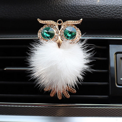 Crystal Fluffy Owl Osvježivač zraka za automobil Čvrsti raspršivač mirisa Klima-uređaj za automobil Izlazni ventilacijski otvor Stezaljka za parfem Dodaci za interijer