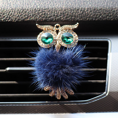 Crystal Fluffy Owl Osvježivač zraka za automobil Čvrsti raspršivač mirisa Klima-uređaj za automobil Izlazni ventilacijski otvor Stezaljka za parfem Dodaci za interijer
