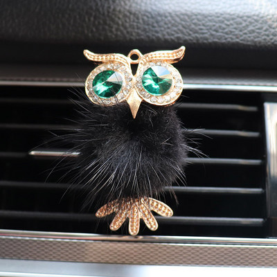 Crystal Fluffy Owl Osvježivač zraka za automobil Čvrsti raspršivač mirisa Klima-uređaj za automobil Izlazni ventilacijski otvor Stezaljka za parfem Dodaci za interijer