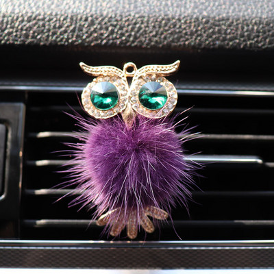 Crystal Fluffy Owl Osvježivač zraka za automobil Čvrsti raspršivač mirisa Klima-uređaj za automobil Izlazni ventilacijski otvor Stezaljka za parfem Dodaci za interijer