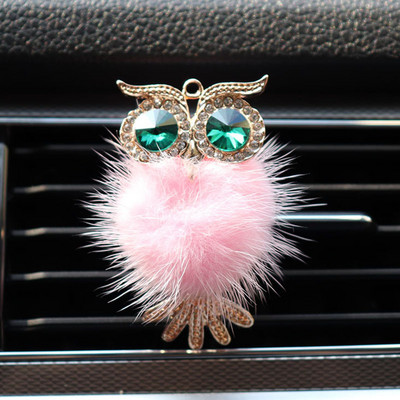 Crystal Fluffy Owl Osvježivač zraka za automobil Čvrsti raspršivač mirisa Klima-uređaj za automobil Izlazni ventilacijski otvor Stezaljka za parfem Dodaci za interijer