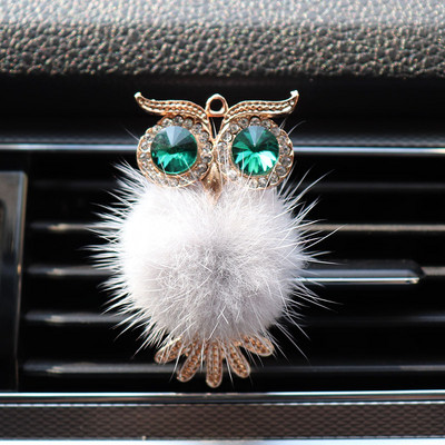 Crystal Fluffy Owl Osvježivač zraka za automobil Čvrsti raspršivač mirisa Klima-uređaj za automobil Izlazni ventilacijski otvor Stezaljka za parfem Dodaci za interijer