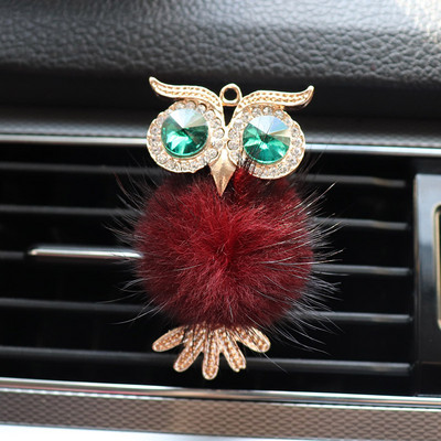 Crystal Fluffy Owl Osvježivač zraka za automobil Čvrsti raspršivač mirisa Klima-uređaj za automobil Izlazni ventilacijski otvor Stezaljka za parfem Dodaci za interijer