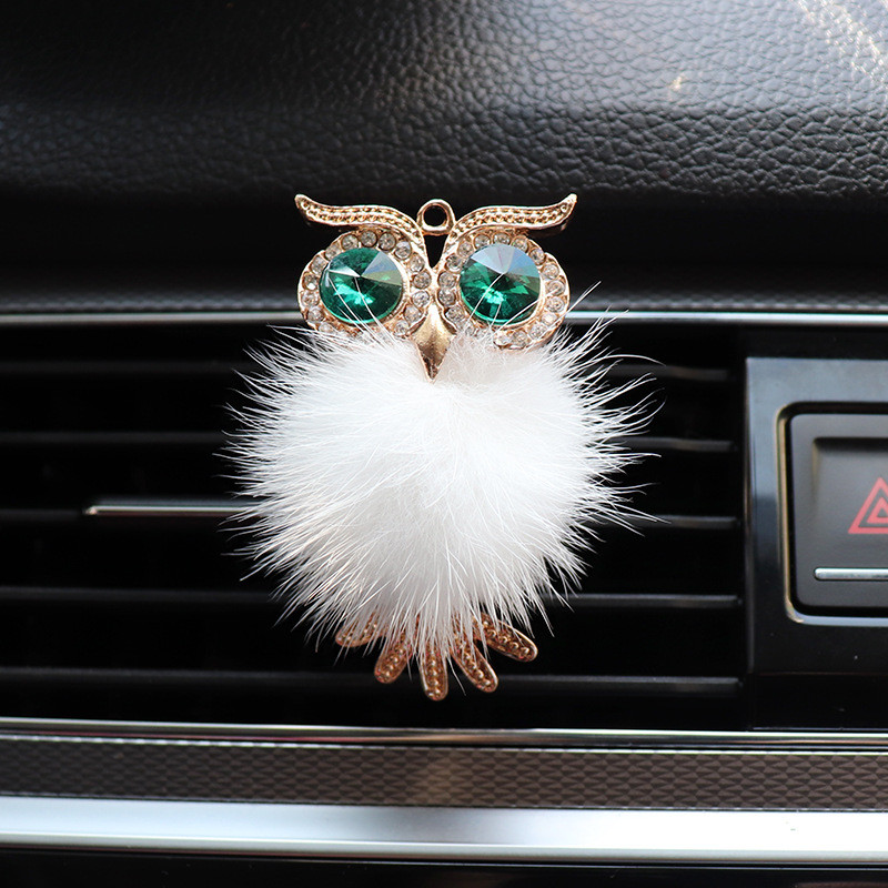 Crystal Fluffy Owl Osvježivač zraka za automobil Čvrsti raspršivač mirisa Klima-uređaj za automobil Izlazni ventilacijski otvor Stezaljka za parfem Dodaci za interijer
