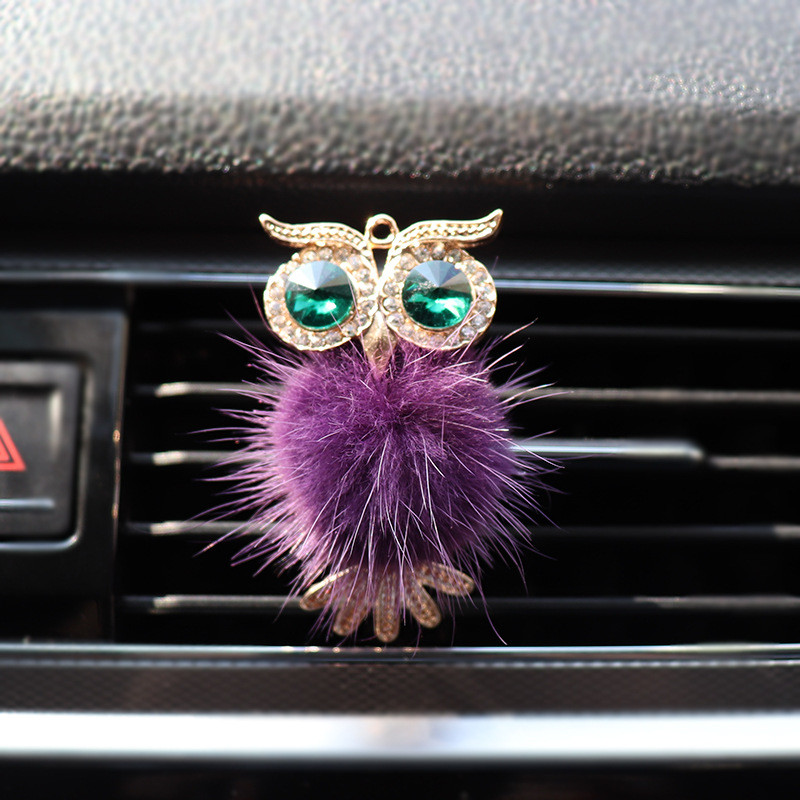 Crystal Fluffy Owl Osvježivač zraka za automobil Čvrsti raspršivač mirisa Klima-uređaj za automobil Izlazni ventilacijski otvor Stezaljka za parfem Dodaci za interijer