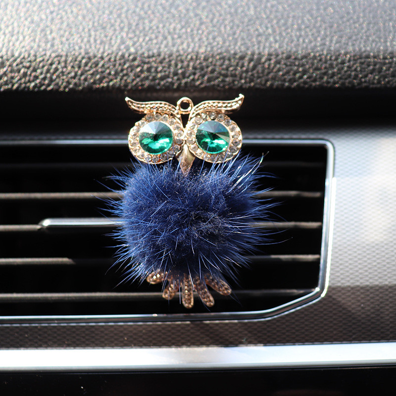Crystal Fluffy Owl Osvježivač zraka za automobil Čvrsti raspršivač mirisa Klima-uređaj za automobil Izlazni ventilacijski otvor Stezaljka za parfem Dodaci za interijer