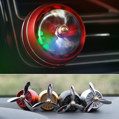 LED fény autós légfrissítő Air Force propeller alakú parfüm szellőző klip dekoráció aromaterápiás ventilátor autó parfüm