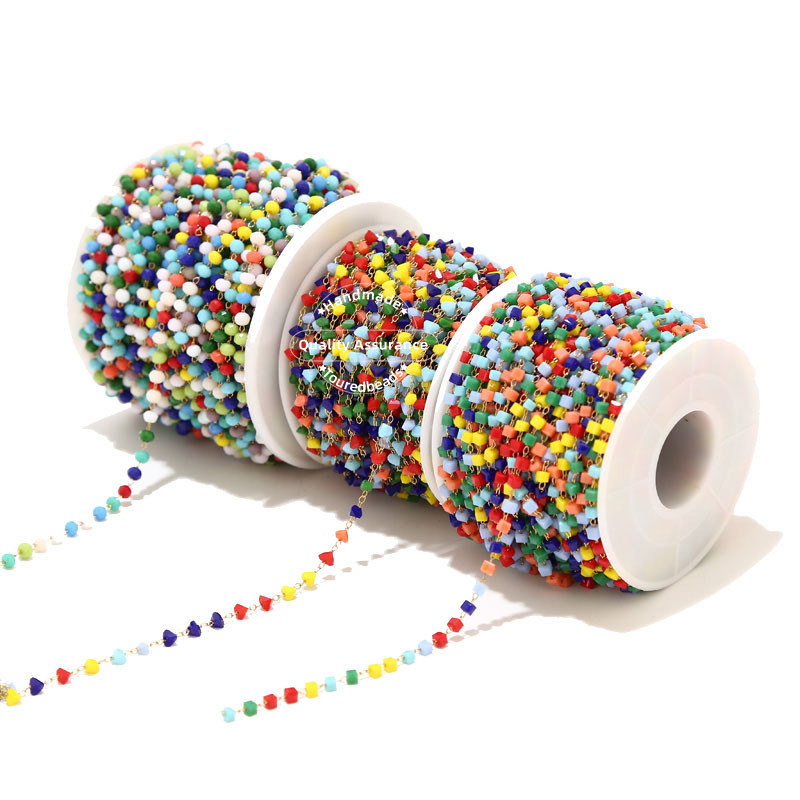 1M šareni kvadratni trokut od nehrđajućeg čelika, zlatni lančići s perlama, naočale, pribor za izradu lanaca, narukvica, ogrlica