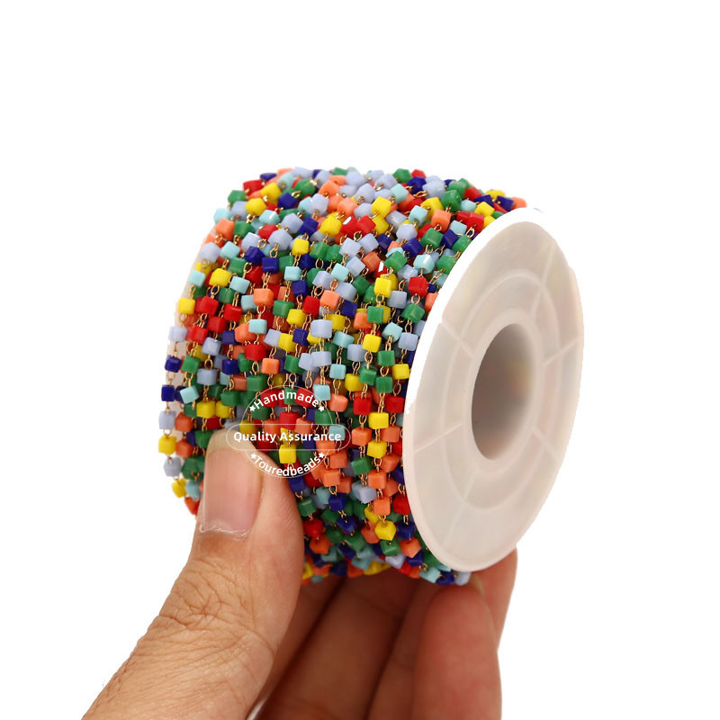 1M šareni kvadratni trokut od nehrđajućeg čelika, zlatni lančići s perlama, naočale, pribor za izradu lanaca, narukvica, ogrlica