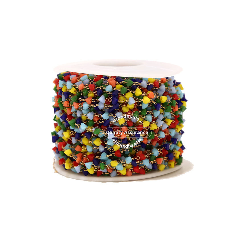 1M šareni kvadratni trokut od nehrđajućeg čelika, zlatni lančići s perlama, naočale, pribor za izradu lanaca, narukvica, ogrlica